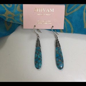 Shivam Blue Copper Turquoise drop earrings